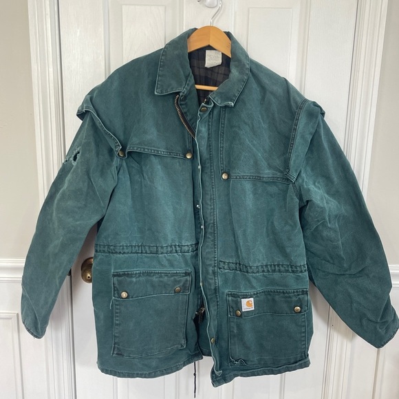 Vintage Carhartt Mens Duck Chore Flannel Duster Jacket XLarge CW043 USA - Picture 2 of 11